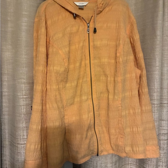 CJ Banks Jackets & Blazers - CJ Banks Textured Orange Utility Jacket